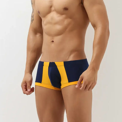 Seobean Seobean Men's Cotton Trunks - Stylish Color Block Textured Underwear