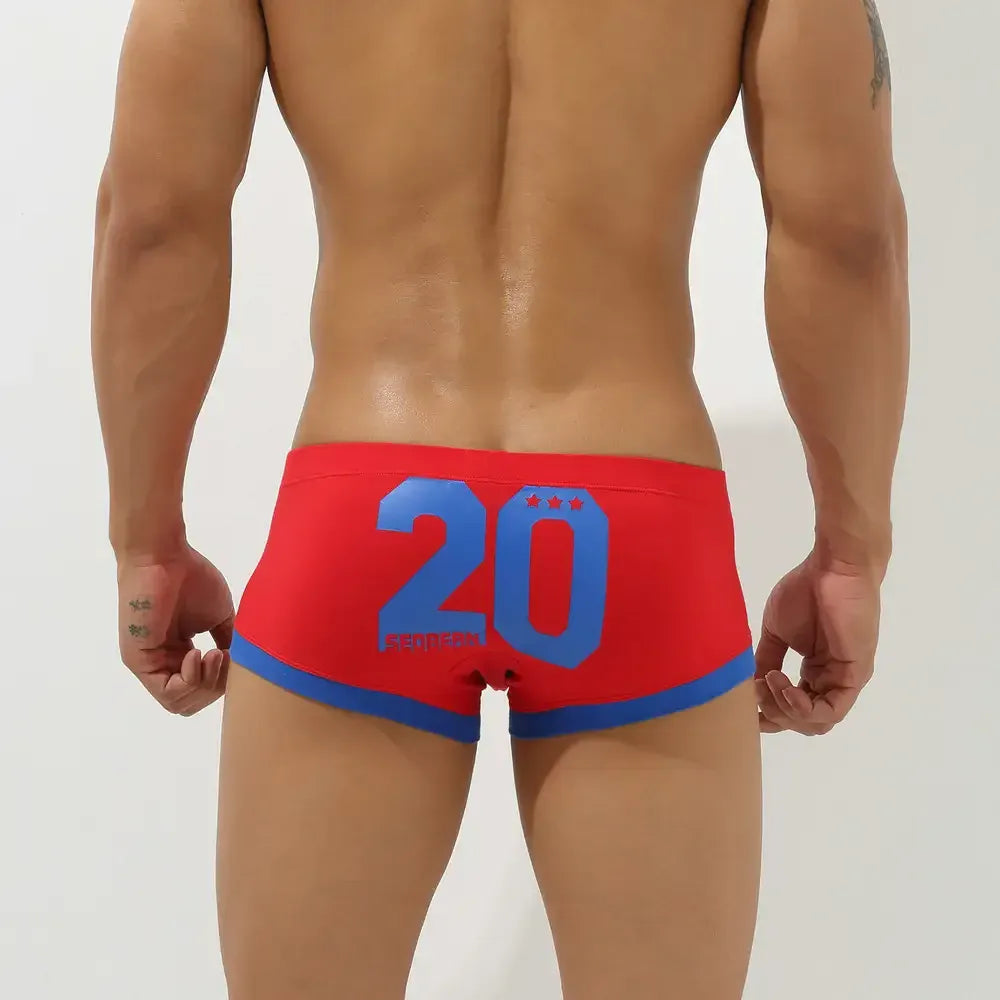 Seobean Seobean Men's Cotton Trunks - Stylish Color Block Textured Underwear