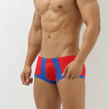 Seobean Seobean Men's Cotton Trunks - Stylish Color Block Textured Underwear