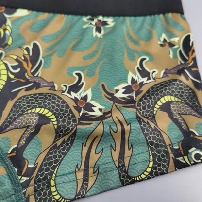 Seobean Seobean Men's Dragon Print Boxer Briefs - Low-Rise Pouch Underwear