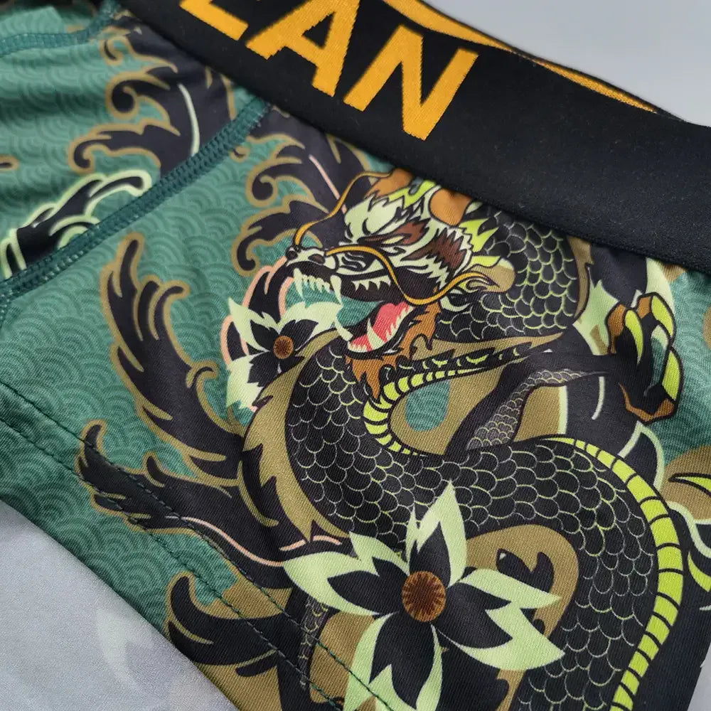 Seobean Seobean Men's Dragon Print Boxer Briefs - Low-Rise Pouch Underwear