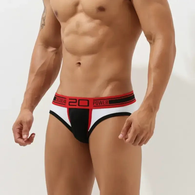 Seobean Seobean Men’s Low Rise Briefs — Cotton Spandex Sexy Contour Pouch Underwear 10101