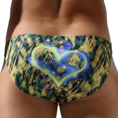 Seobean Seobean Men's Low Rise Camo Bikini Briefs - Comfortable Blend Underwear