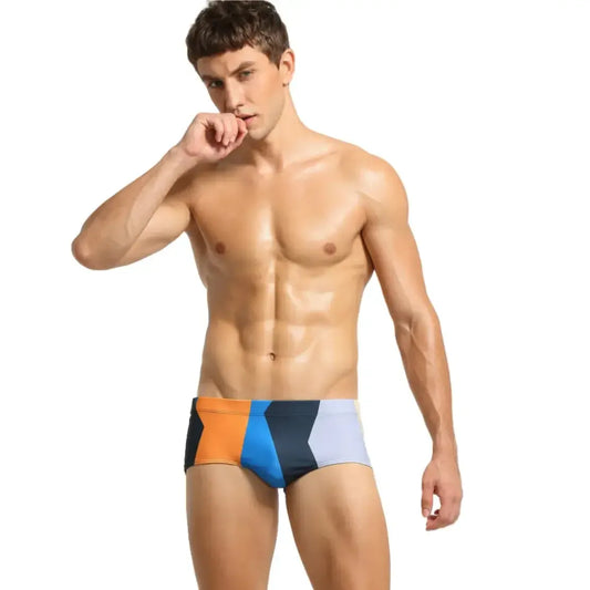 Seobean Seobean Men's Low-Rise Color Block Swim Trunks – 2024 New Swim Briefs