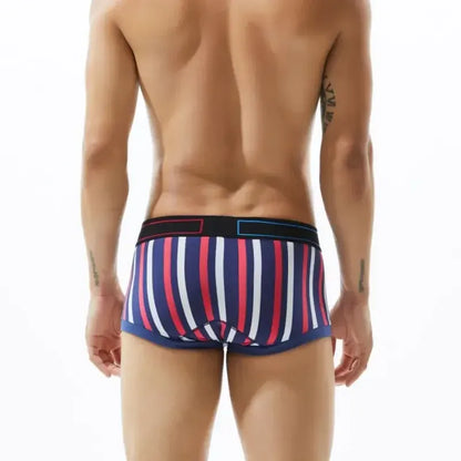 Seobean Seobean Men's Low Rise Stripe Boxer Briefs Cotton Stretch Trunk Underwear
