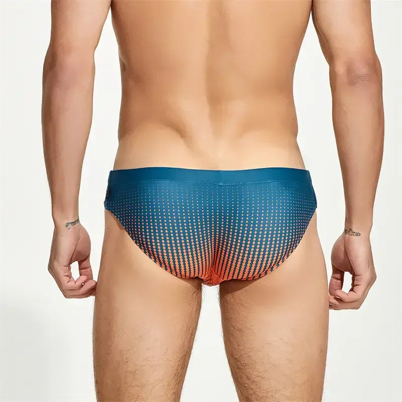 Seobean Seobean Men's Low-Rise Swim Briefs – Digital Print Swimwear