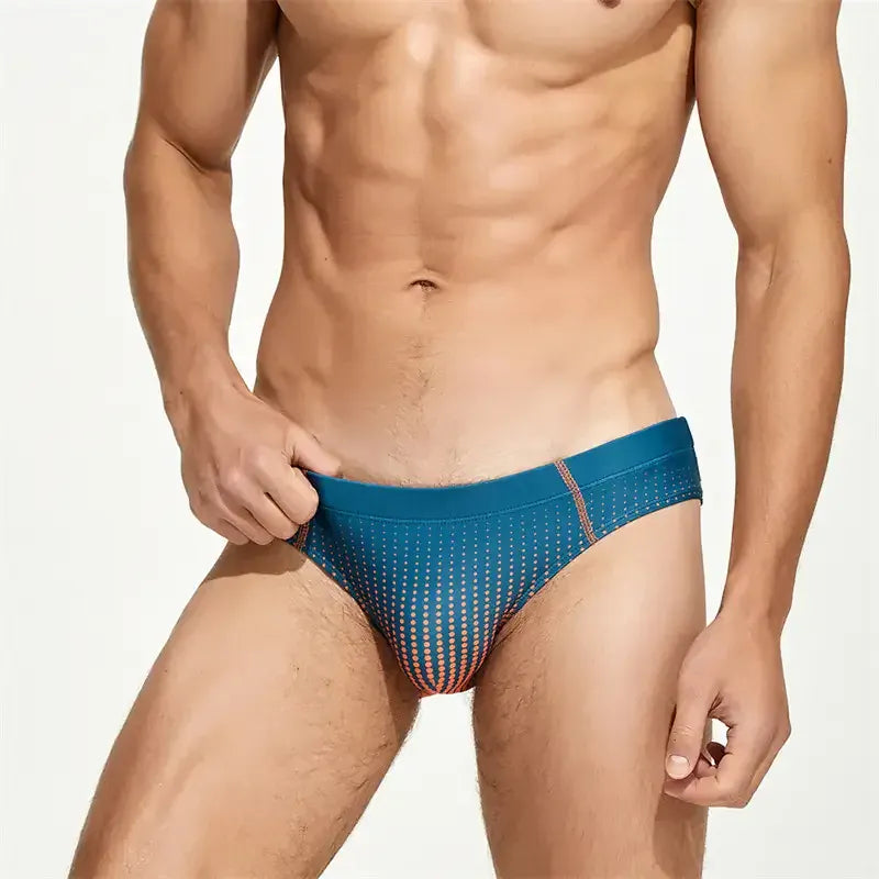 Seobean Seobean Men's Low-Rise Swim Briefs – Digital Print Swimwear
