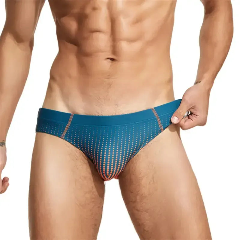 Seobean Seobean Men's Low-Rise Swim Briefs – Digital Print Swimwear