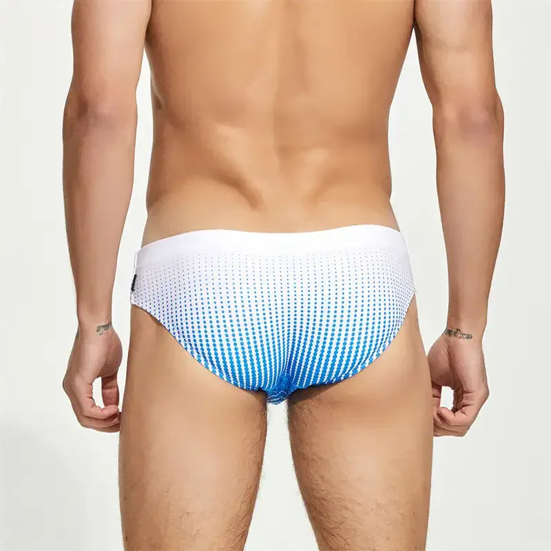 Seobean Seobean Men's Low-Rise Swim Briefs – Digital Print Swimwear