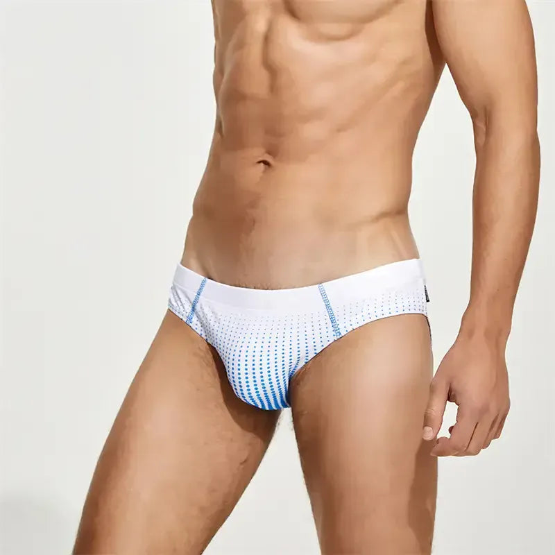 Seobean Seobean Men's Low-Rise Swim Briefs – Digital Print Swimwear