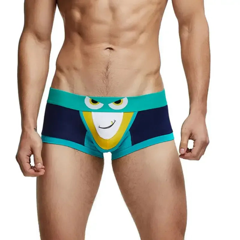 Seobean Seobean Men's Low-Rise Trunks Sexy Eye Print Cotton with Pouch