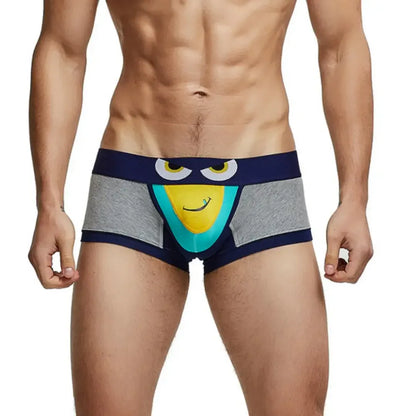 Seobean Seobean Men's Low-Rise Trunks Sexy Eye Print Cotton with Pouch