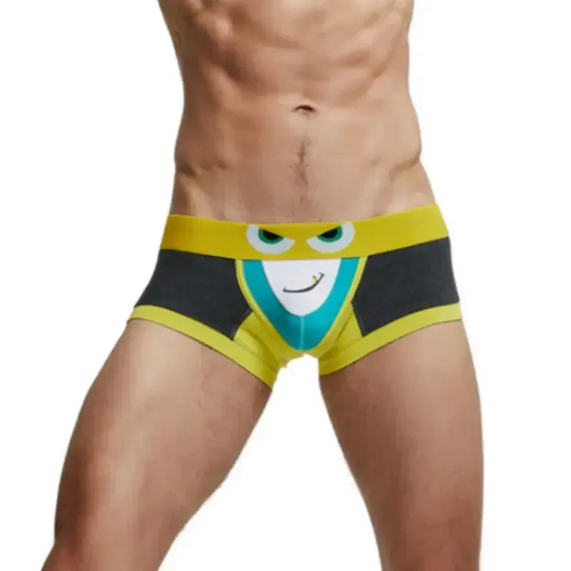 Seobean Seobean Men's Low-Rise Trunks Sexy Eye Print Cotton with Pouch