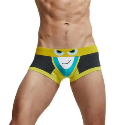 Seobean Seobean Men's Low-Rise Trunks Sexy Eye Print Cotton with Pouch
