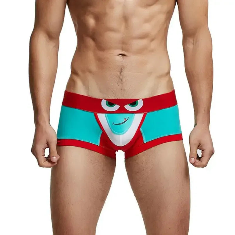 Seobean Seobean Men's Low-Rise Trunks Sexy Eye Print Cotton with Pouch
