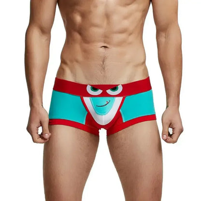 Seobean Seobean Men's Low-Rise Trunks Sexy Eye Print Cotton with Pouch