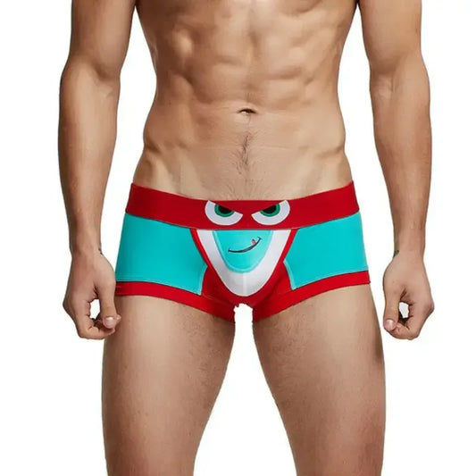 Seobean Seobean Men's Low-Rise Trunks Sexy Eye Print Cotton with Pouch