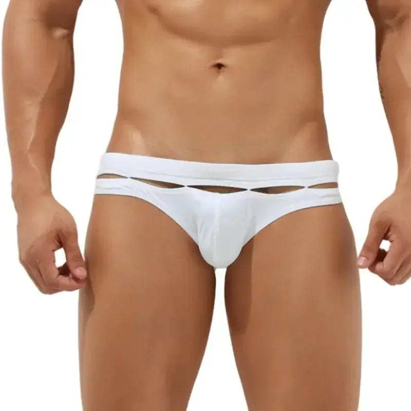 Seobean Seobean Men's Sexy Low Rise Hole Swim Bikini 00902