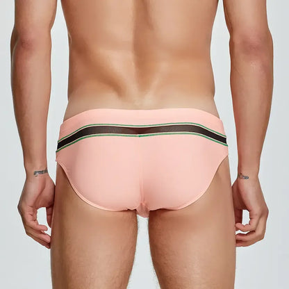 Seobean Seobean Men's Sexy Low-Rise Swim Briefs with Mesh Inserts