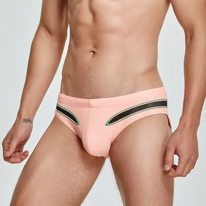 Seobean Seobean Men's Sexy Low-Rise Swim Briefs with Mesh Inserts