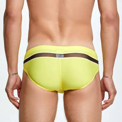 Seobean Seobean Men's Sexy Low-Rise Swim Briefs with Mesh Inserts