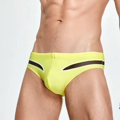 Seobean Seobean Men's Sexy Low-Rise Swim Briefs with Mesh Inserts