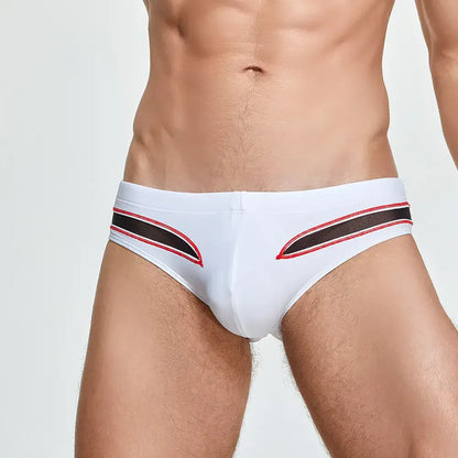Seobean Seobean Men's Sexy Low-Rise Swim Briefs with Mesh Inserts