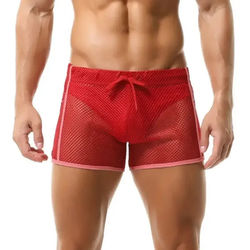 Seobean Seobean Men's Sexy Mesh Gym & Beach Shorts Underwear 220602