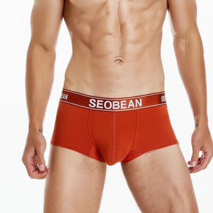 Seobean Seobean Men's Sexy Solid Boxer Briefs Male Underwear