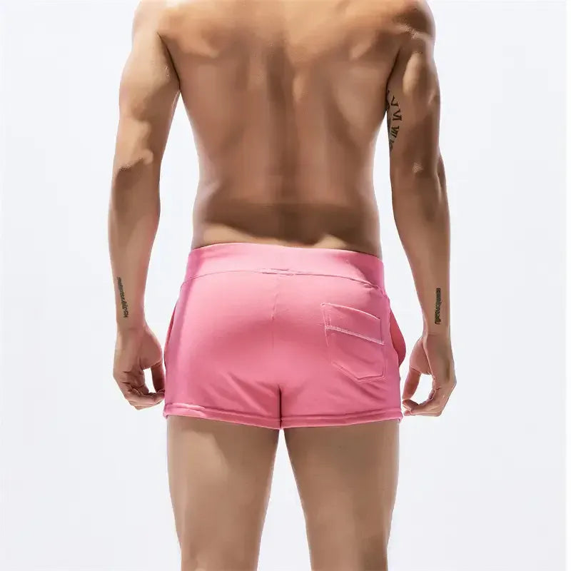 Seobean Seobean Men's Solid Boxer Shorts Three Pockets Casual Lounge Shorts