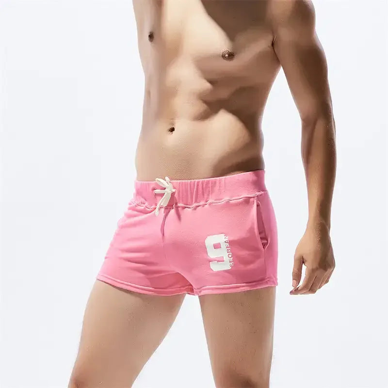 Seobean Seobean Men's Solid Boxer Shorts Three Pockets Casual Lounge Shorts