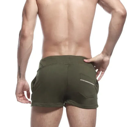 Seobean Seobean Men's Solid Boxer Shorts Three Pockets Casual Lounge Shorts