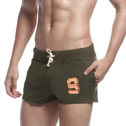 Seobean Seobean Men's Solid Boxer Shorts Three Pockets Casual Lounge Shorts