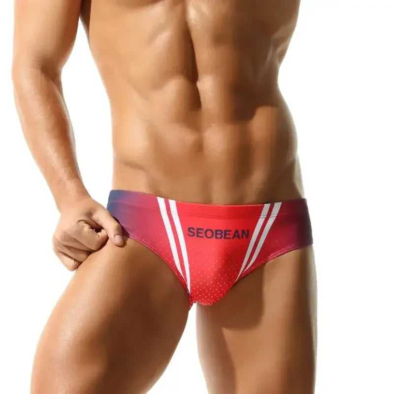 Seobean Seobean Men's Swim Briefs – Striped & Polka Dot, Athletic Contour Fit 250901