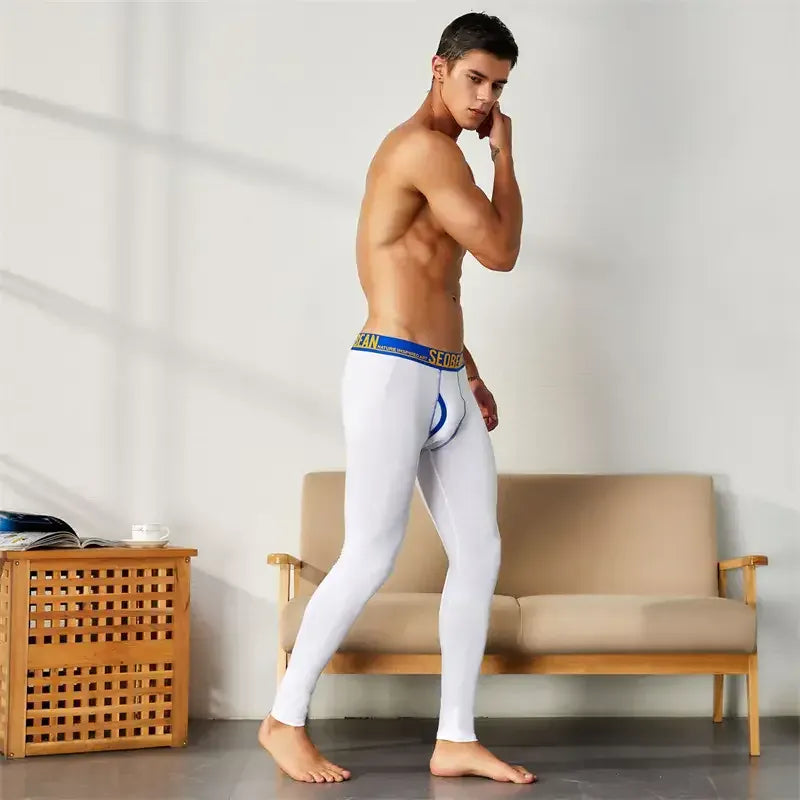 Seobean Seobean Men's Thermal Long Johns - Low Rise Cotton Spandex Underwear