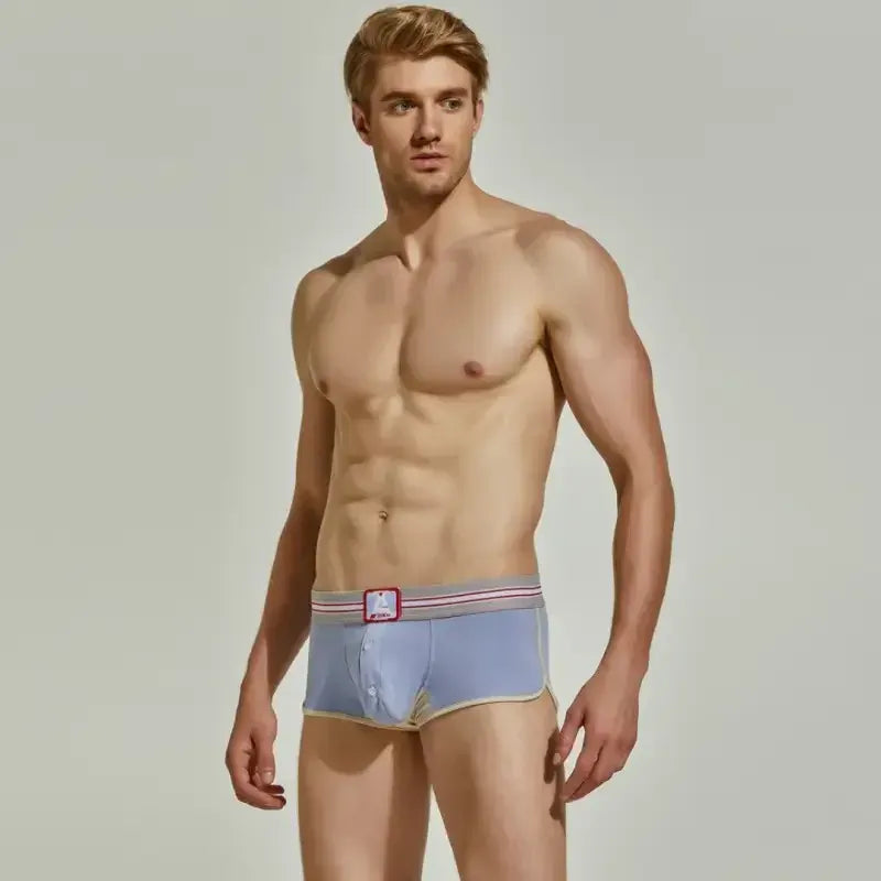Seobean Seobean Men's Trunks – Retro Button Fly Boxer Briefs, Cotton Stretch, Sporty Fit 220207