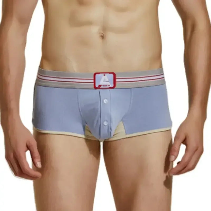 Seobean Seobean Men's Trunks – Retro Button Fly Boxer Briefs, Cotton Stretch, Sporty Fit 220207