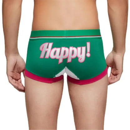 Seobean Seobean Merry Christmas Men's Trunks – Shiny Comfort Cotton Boxer Briefs