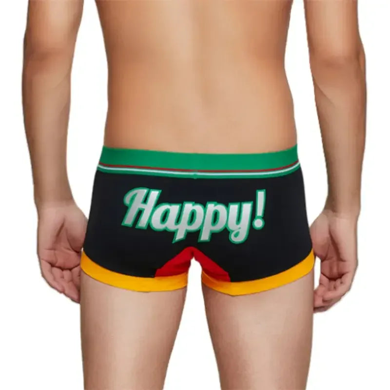 Seobean Seobean Merry Christmas Men's Trunks – Shiny Comfort Cotton Boxer Briefs