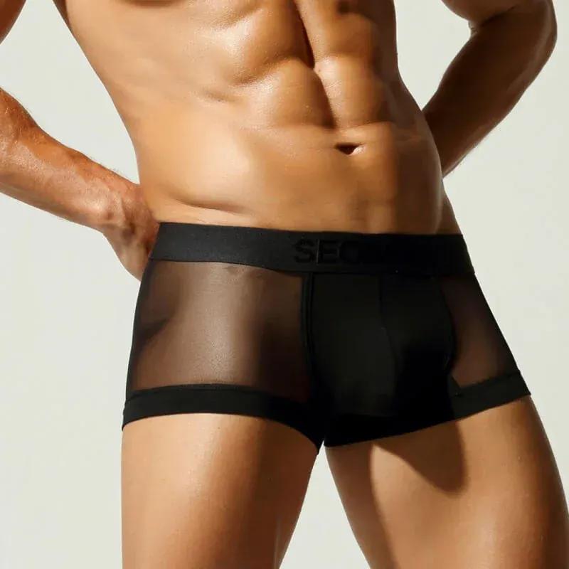 Seobean SEOBEAN Mesh Boxer Briefs for Men – Semi-Transparent
