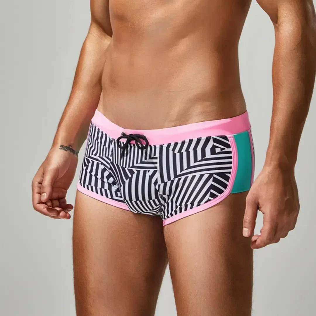 Seobean Seobean Multi Stripes Men's Swim Trunks 250801