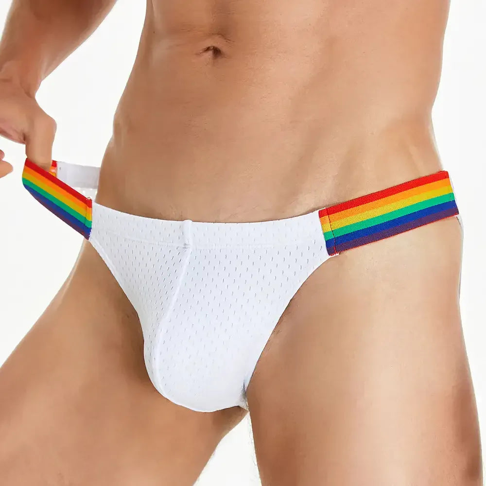 Seobean Seobean Rainbow Mesh Briefs for Men – Low Rise Nylon Underwear
