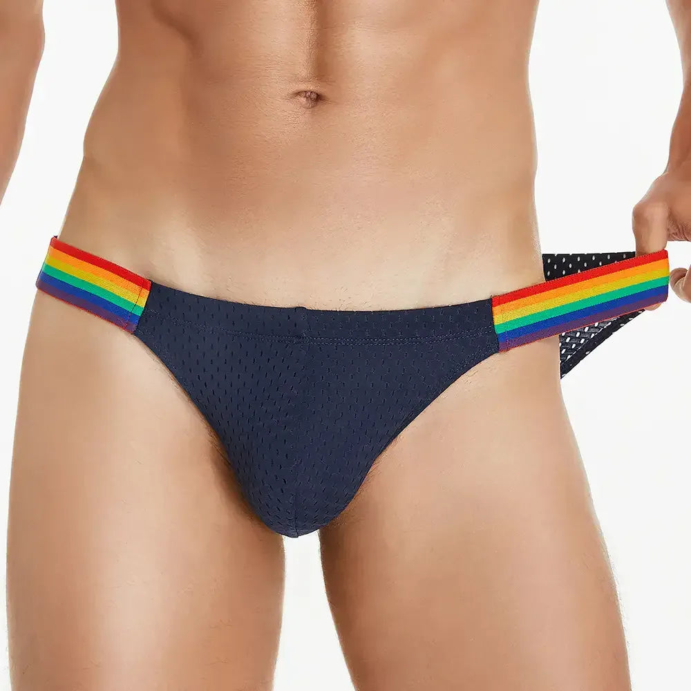 Seobean Seobean Rainbow Mesh Briefs for Men – Low Rise Nylon Underwear