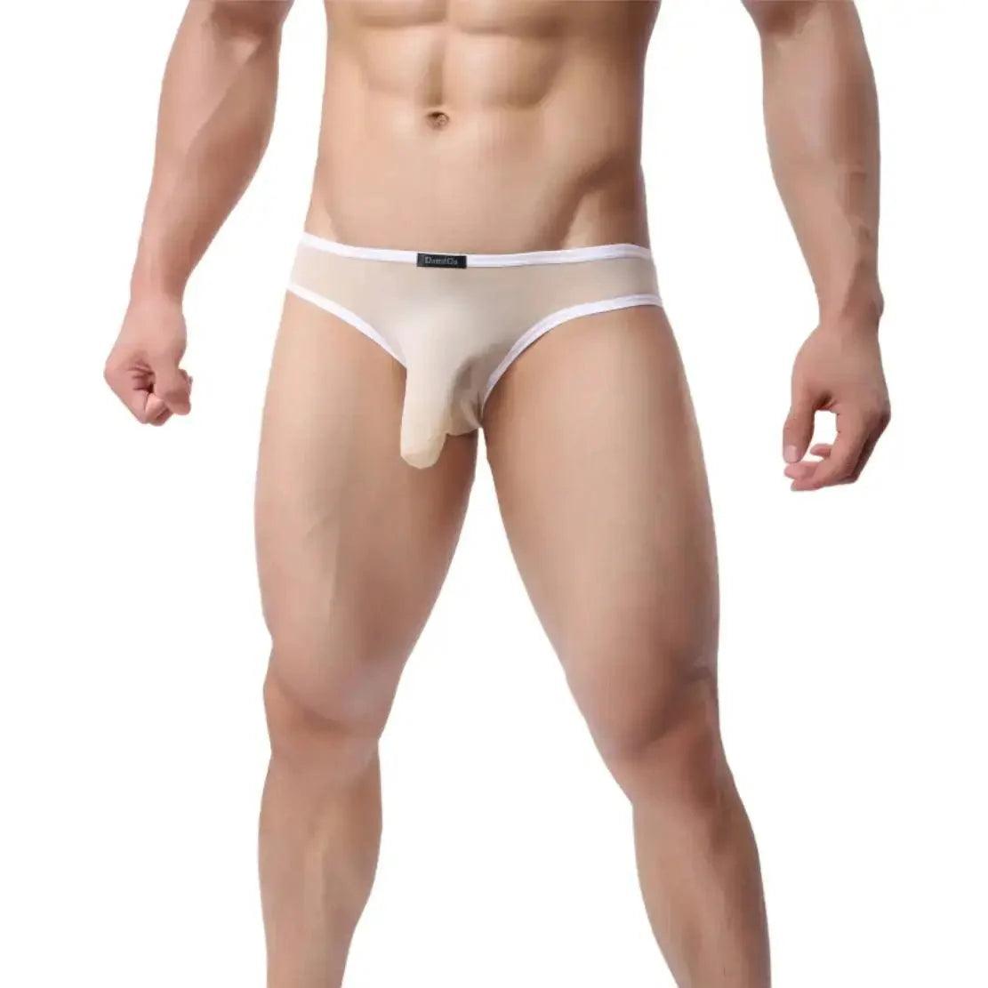 Sleek Men's Nylon-Spandex Briefs with Unique Front Design and Full Coverage Back Extra Room Underwear for Man - His Inwear