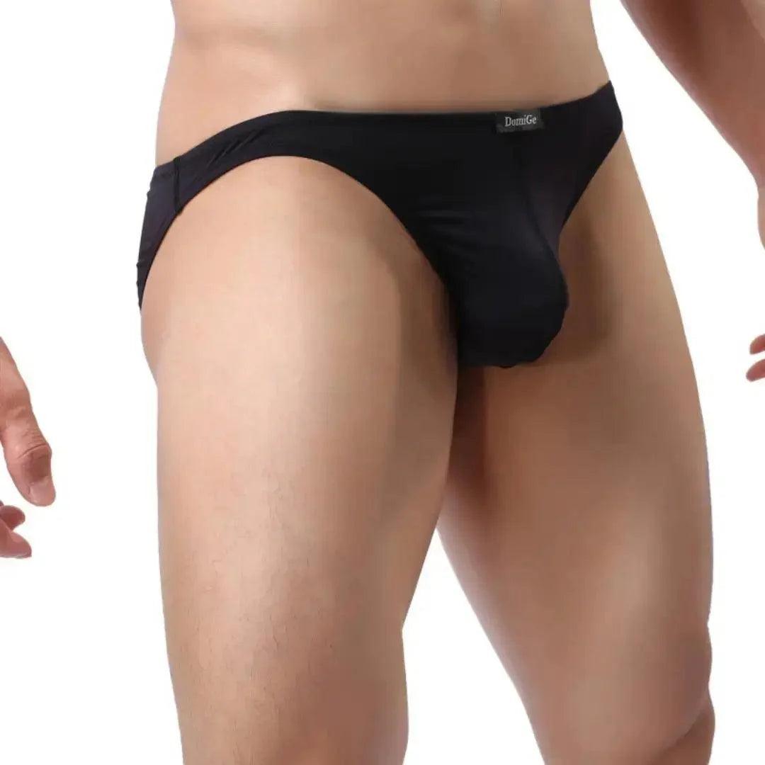 SleekFit Men's Ultra-Comfort Nylon-Spandex Low-Rise Briefs with Full Coverage Male Briefs Underwear - His Inwear