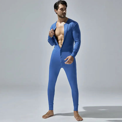 TAUWELL TAUWELL Men's Long Sleeve Bodysuit - Union Suit