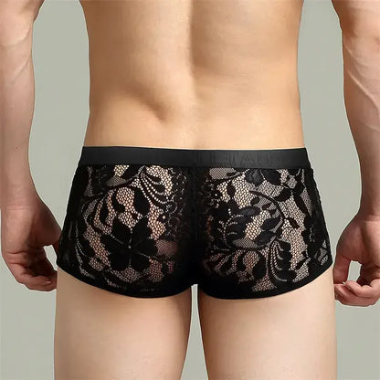 TAUWELL TAUWELL Men's Low-Rise Sexy Lingerie Boxer Shorts - Lace & Mesh
