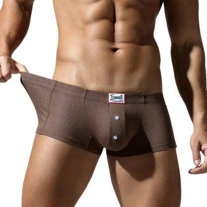 TAUWELL Tauwell Men's Low-Rise Trunks - Soft Rayon Blend Underwear with Button Fly