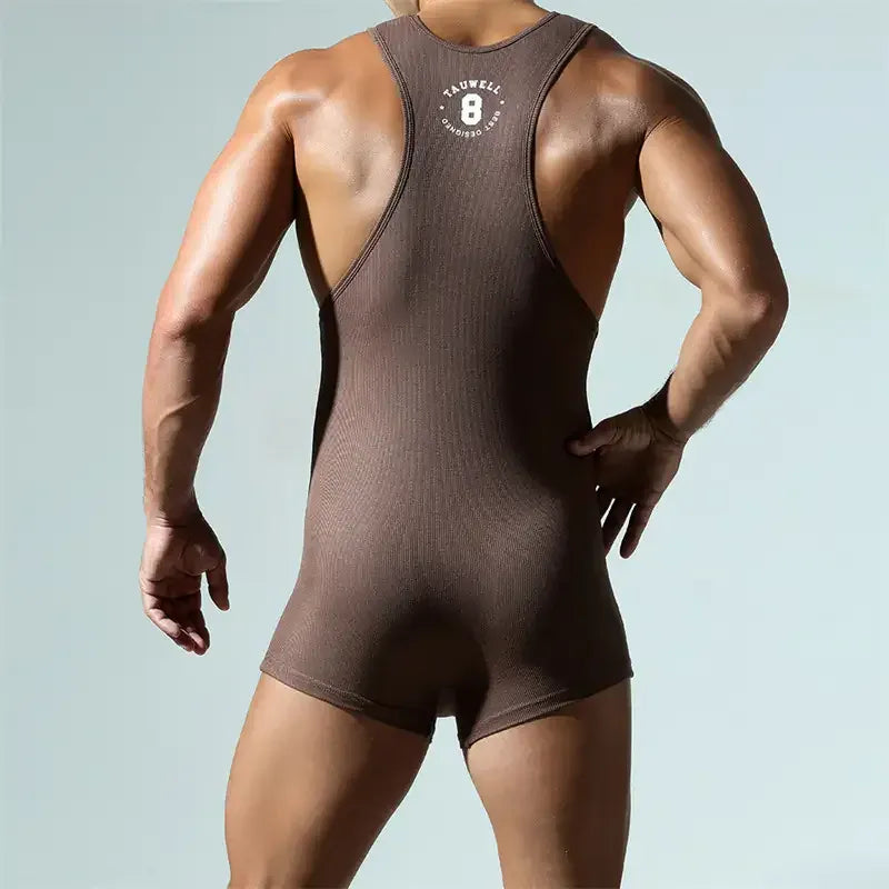 TAUWELL TAUWELL Men's Seamless Singlet Bodysuit Athletic Sports Wear