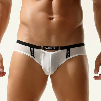 TAUWELL Tauwell Men's Sexy Low-Rise Briefs - Quick-Dry Pink Nylon & Spandex Underwear